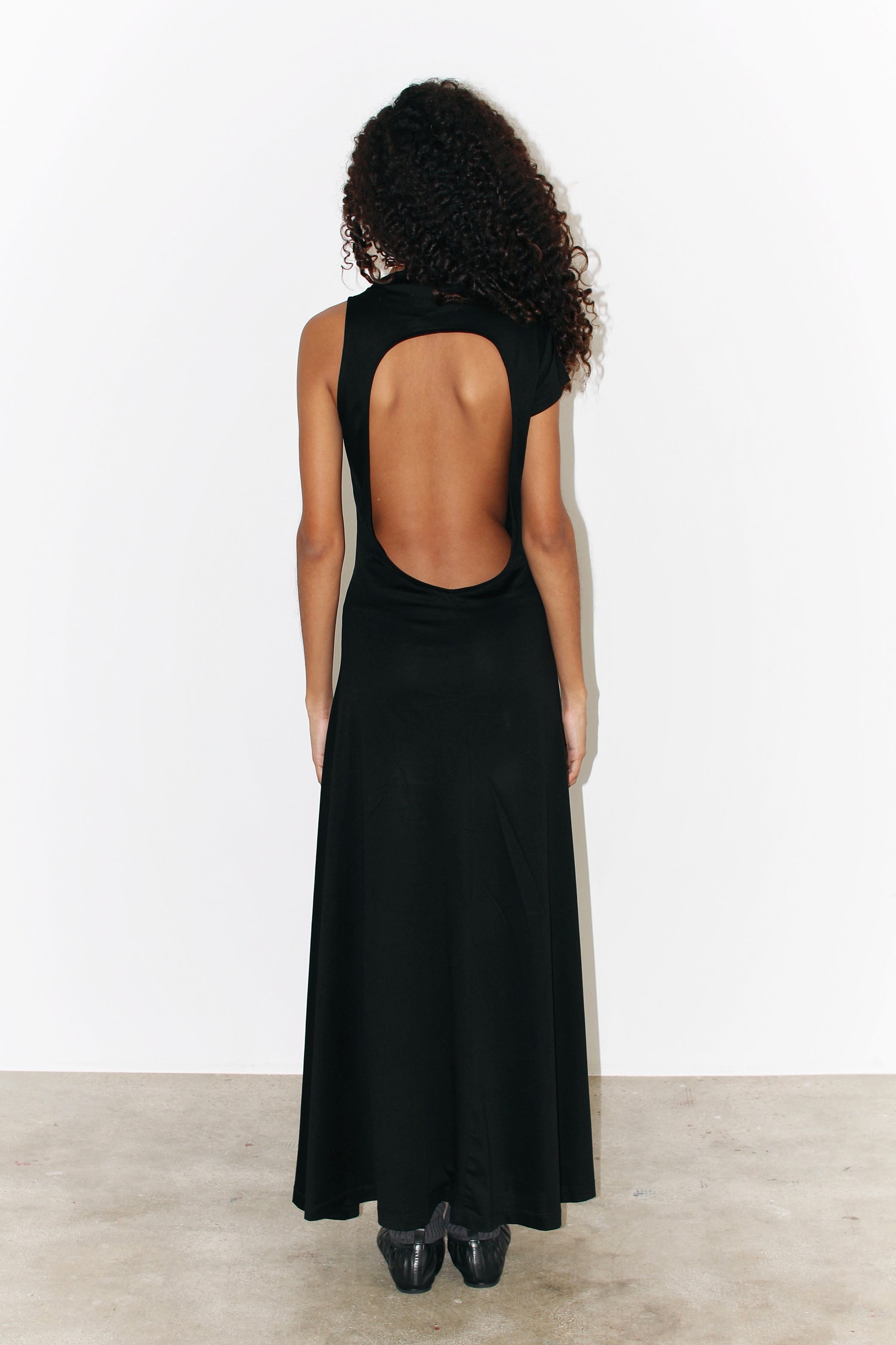 dress long from the back Strappy-Back Tight Prom Dress: La Femme 33086 Black / 00 Draped Back Maxi Dress, Backless